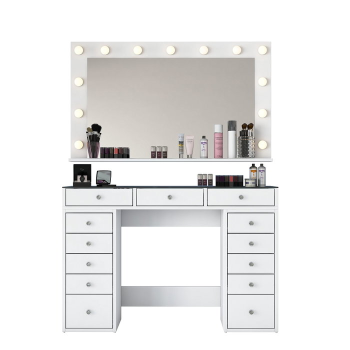 Hanah Home Mesa de Maquillaje BJ197 - 5175 con 13 Focos Hanah Home Mesa de Maquillaje BJ197 - 5175 con 13 Focos